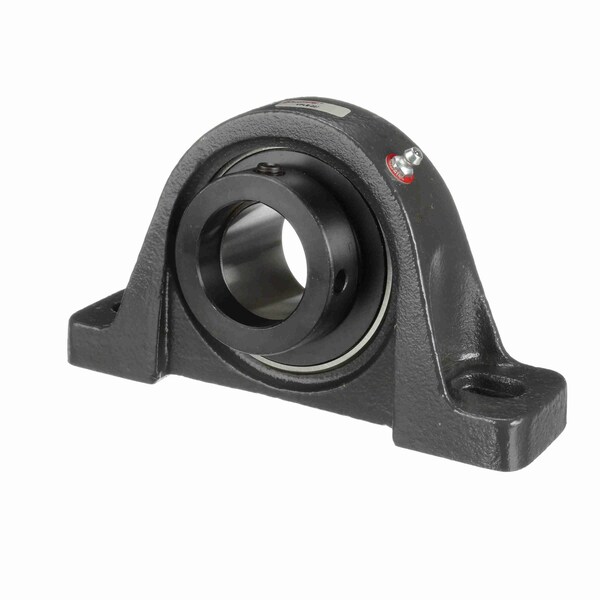 Mounted Cast Iron Two Bolt Low Base Pillow Block Ball Bearing, 52100 Bearing Steel, Eccentric Lock